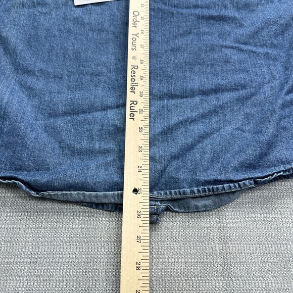 Hollister Denim Shirt‎ Mens Small Y2K Blue Western Cowboy Button Up - Picture 7 of 8